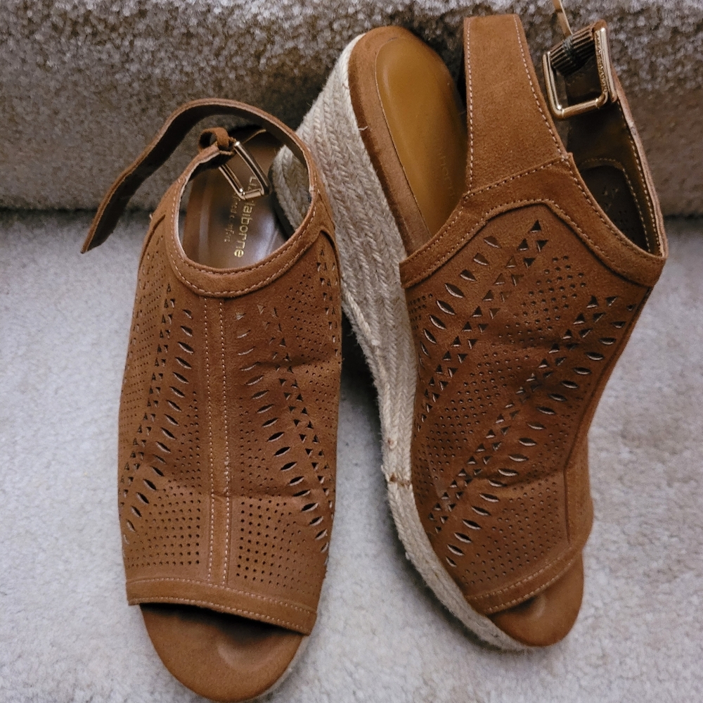 Liz Claiborne Women's Brown Wedge Sandals